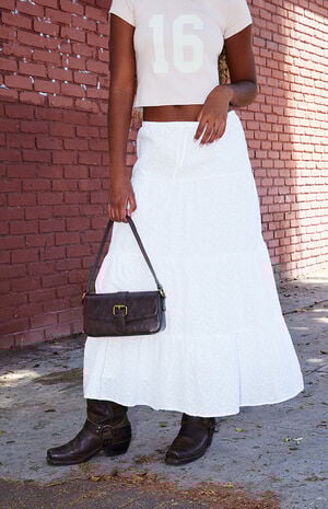 White Floral Izzy Maxi Skirt image number 1