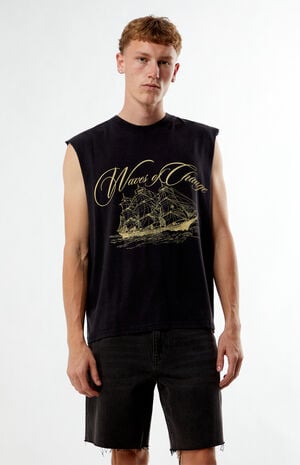 Waves Cutoff Muscle Tank Top