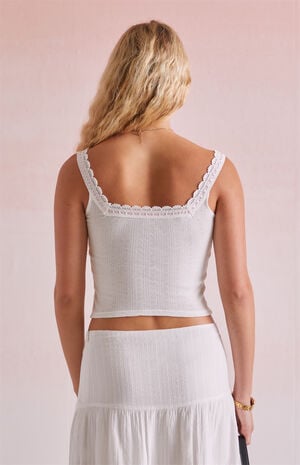 Ribbon Trim Scoop Neck Tank Top image number 3