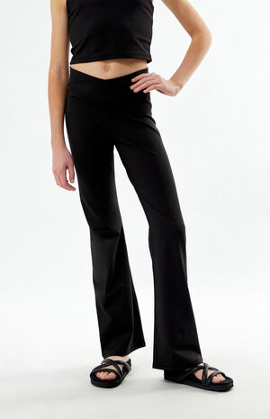 PAC WHISPER Active Black Crossover Flare Yoga Pants image number 2