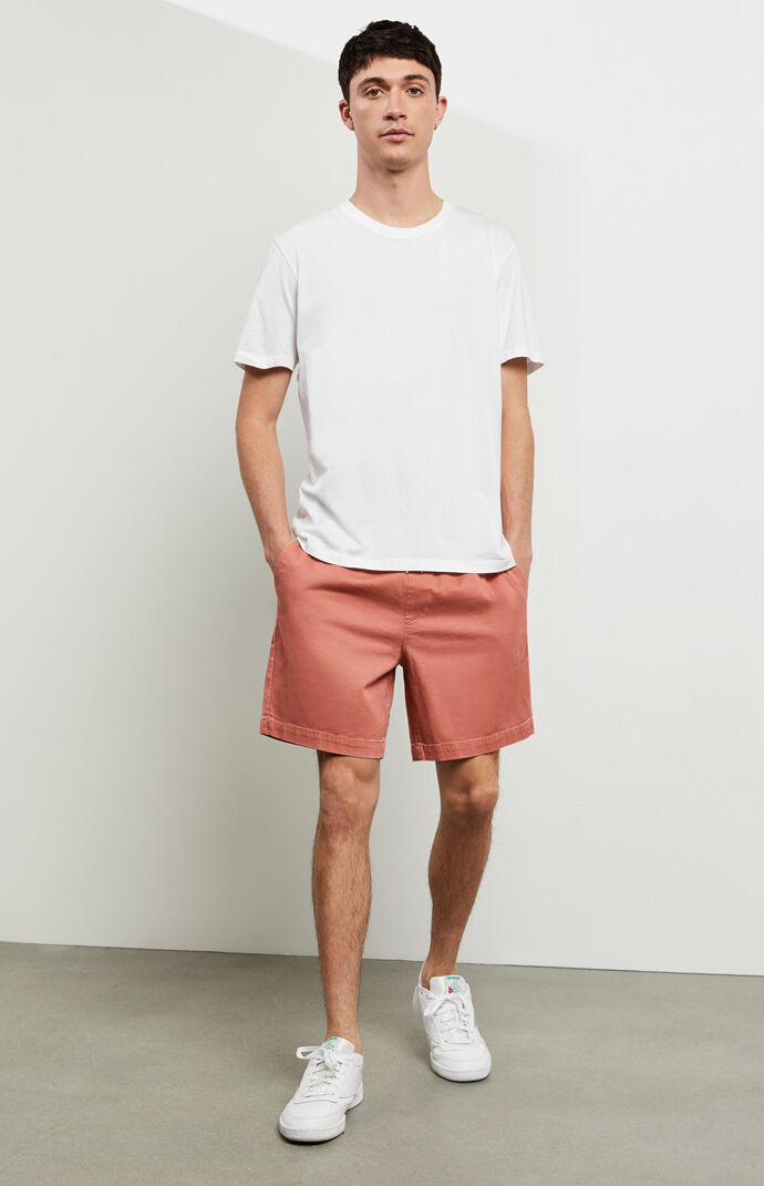 Red Stretch Twill Volley Shorts