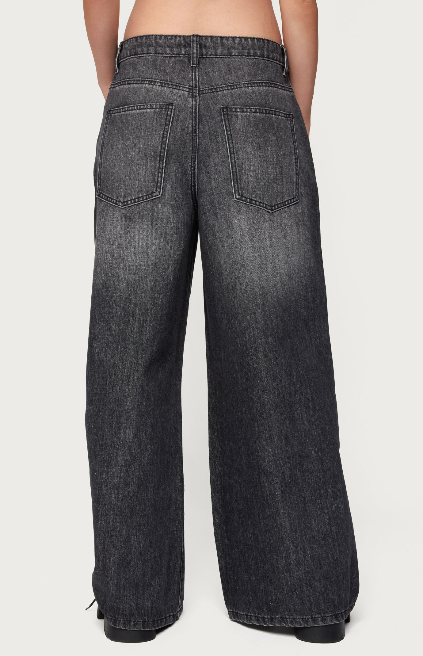 Edikted Skater Girl Washed Low Rise Jeans