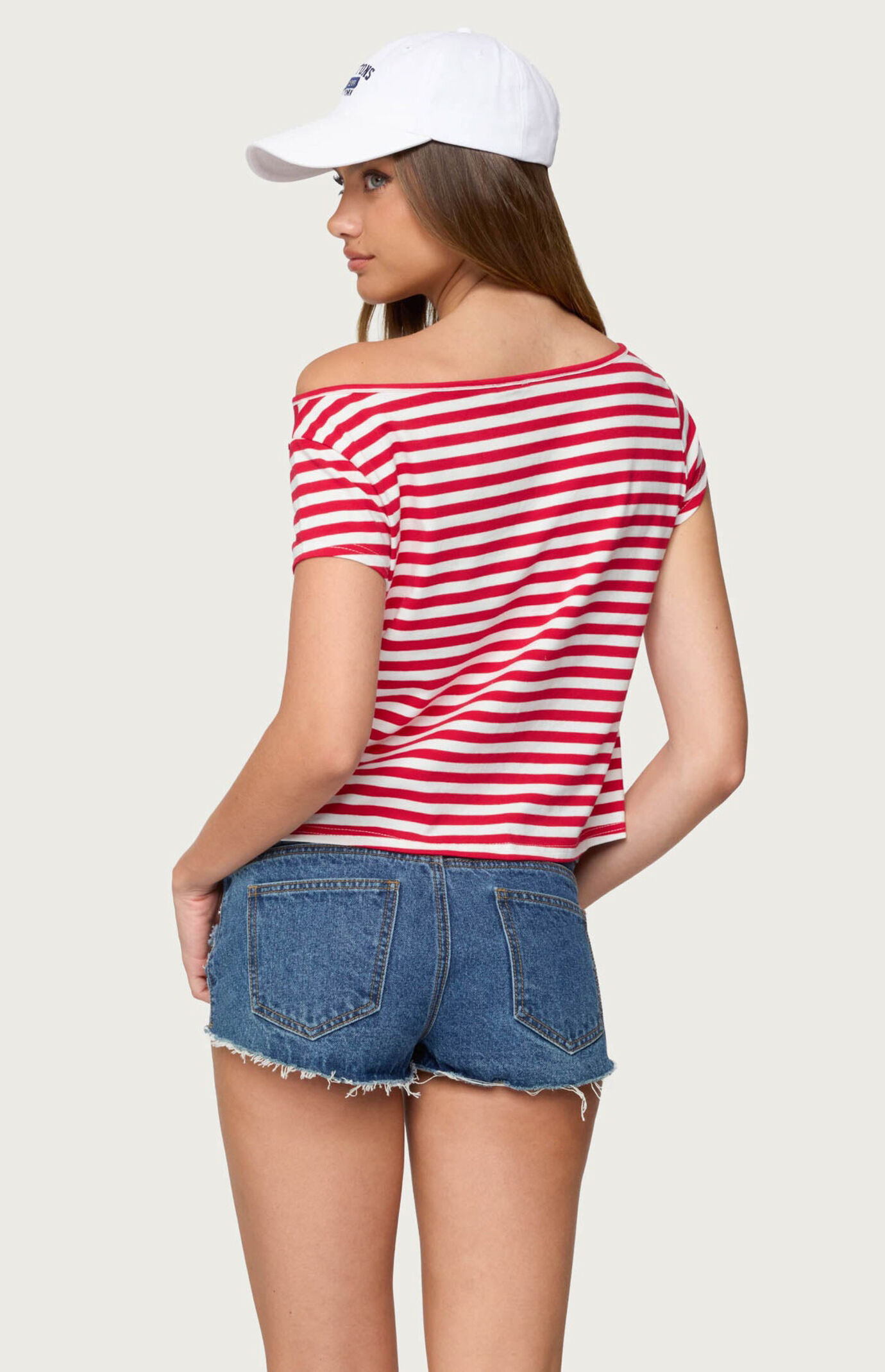 Edikted Aretha Striped Off Shoulder Top