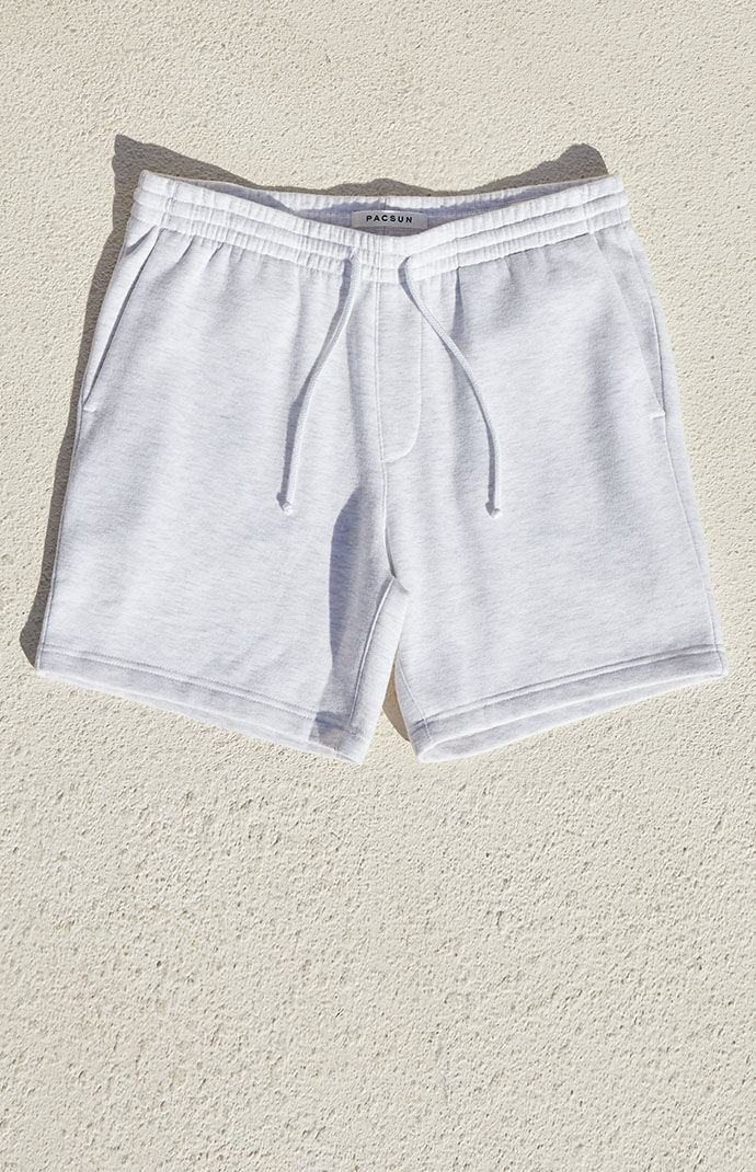 PacSun White Heather Basic Fleece Sweat Shorts | PacSun
