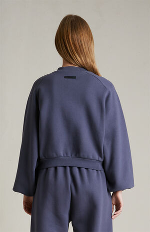 Women's Marine University Fleece Cropped Crew Neck Sweatshirt image number 4