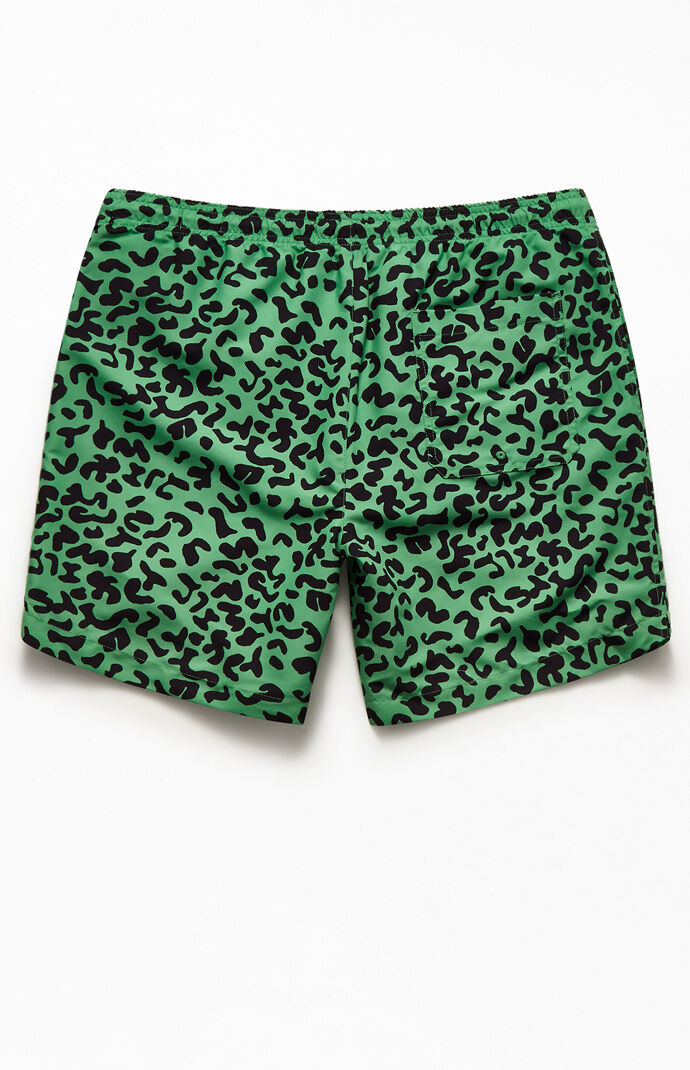 Green Cheetah 17" Swim Trunks