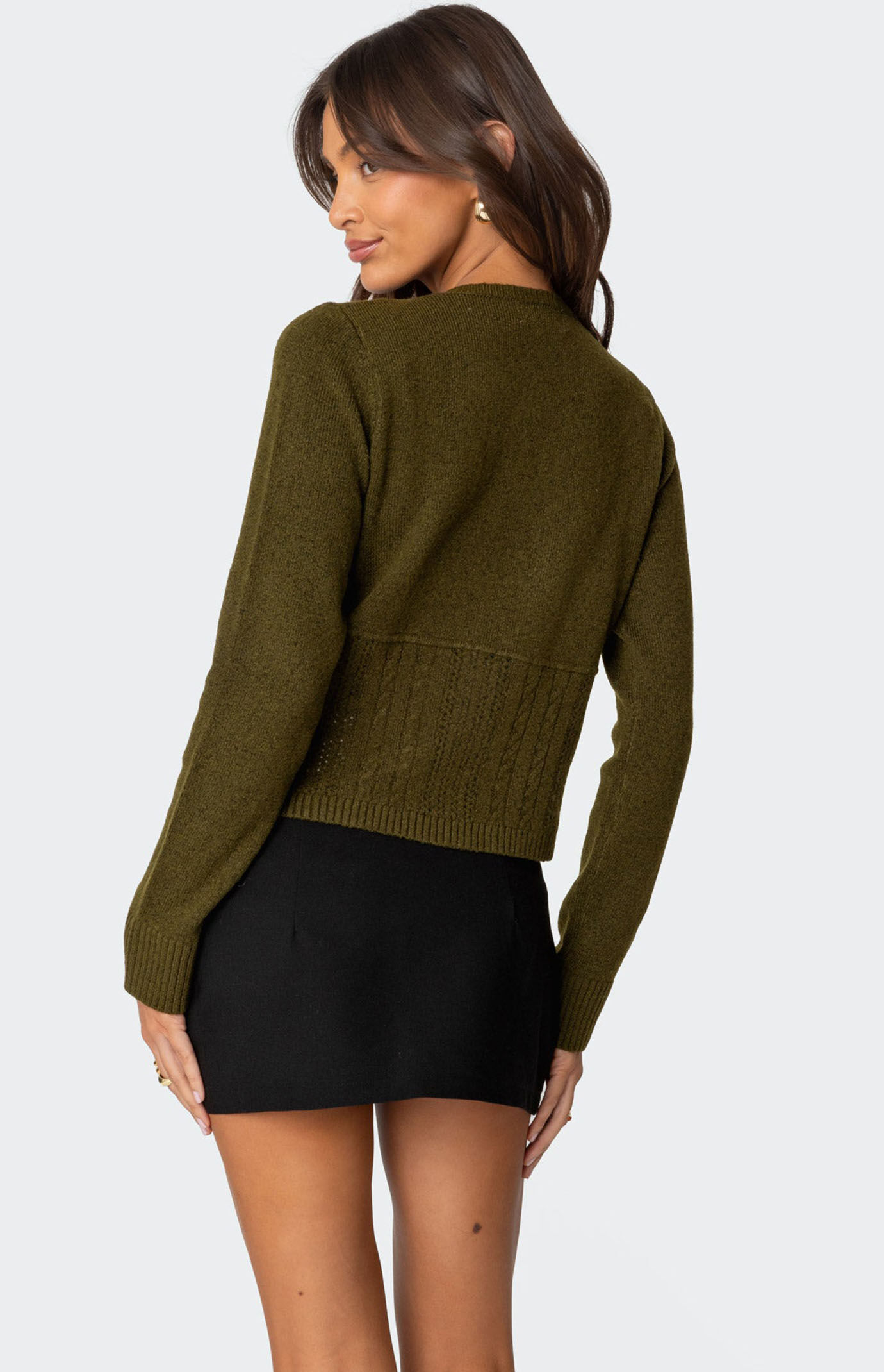 Edikted Half Cable Knit Cardigan | PacSun