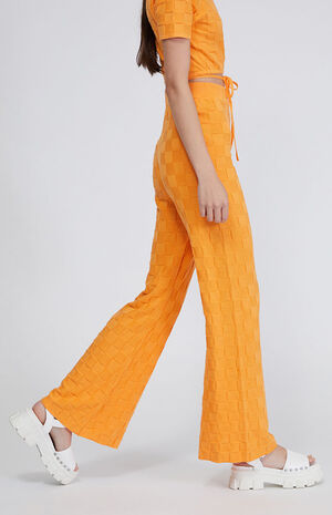 Eco Checkerboard Effect Flare Trousers image number 2