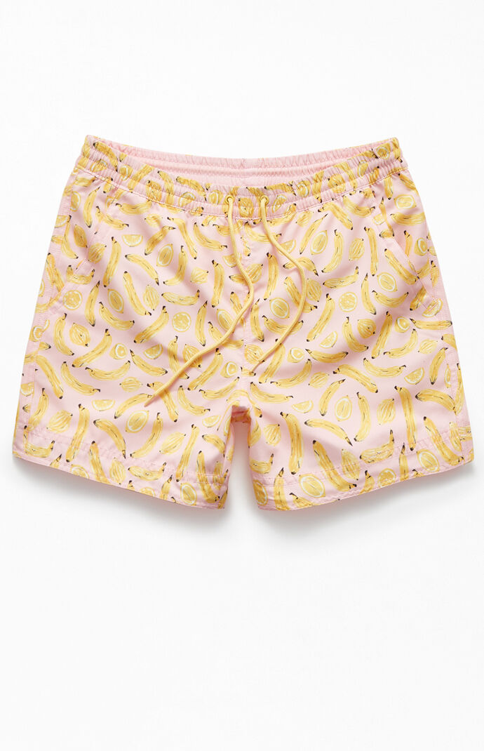 pink banana swim trunks