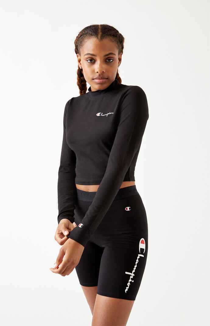 Long Sleeve Mock Neck Crop Top