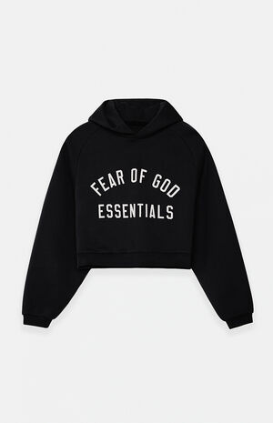 Women's Black Fleece Cropped Hoodie image number 1