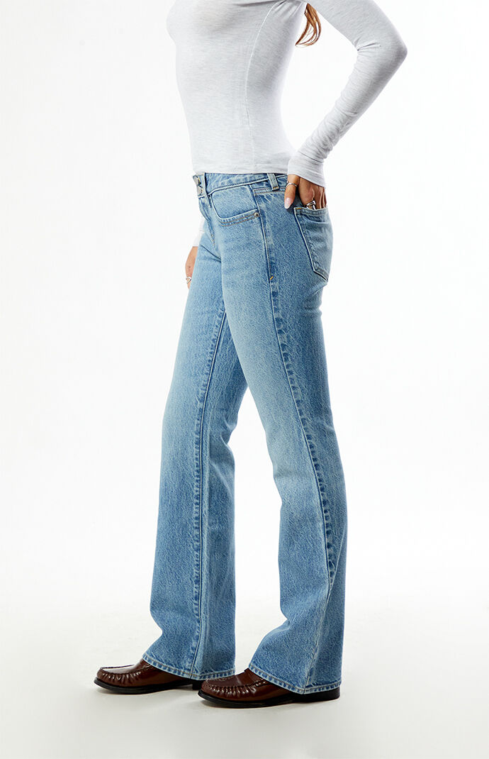 Pacsun Jade Low Rise Bootcut Jeans Double Button Light Blue