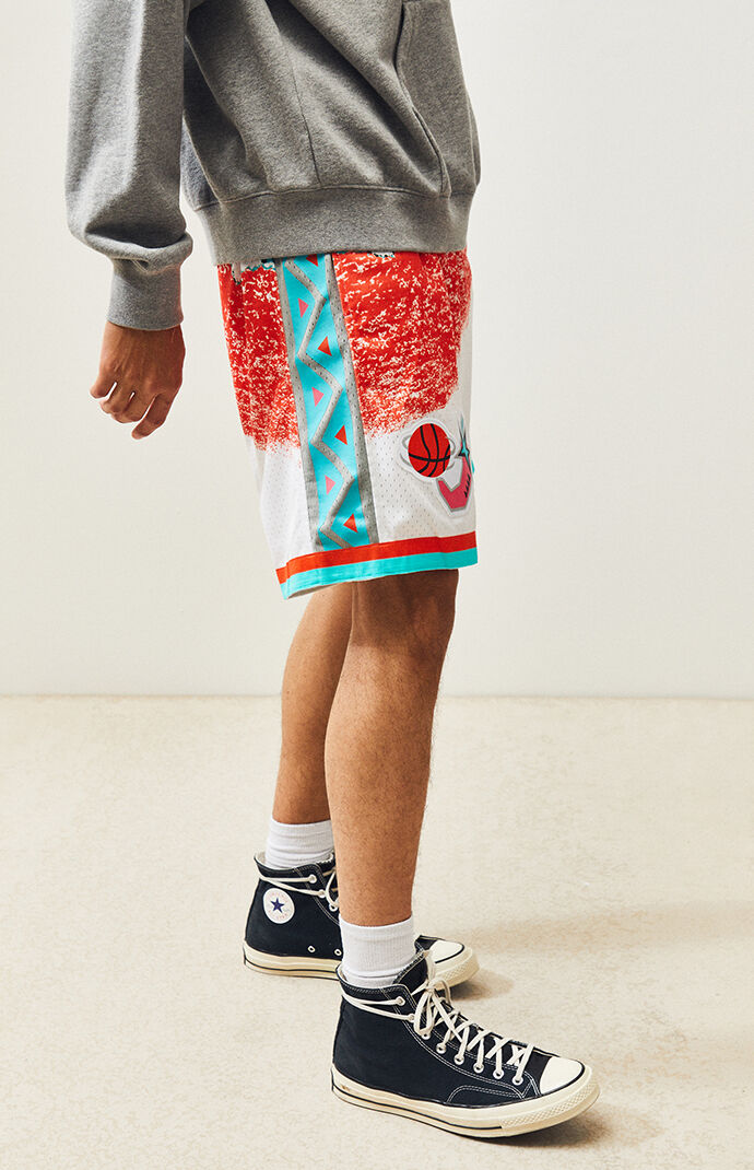 Mitchell Ness White Orange All Star East Basketball Shorts