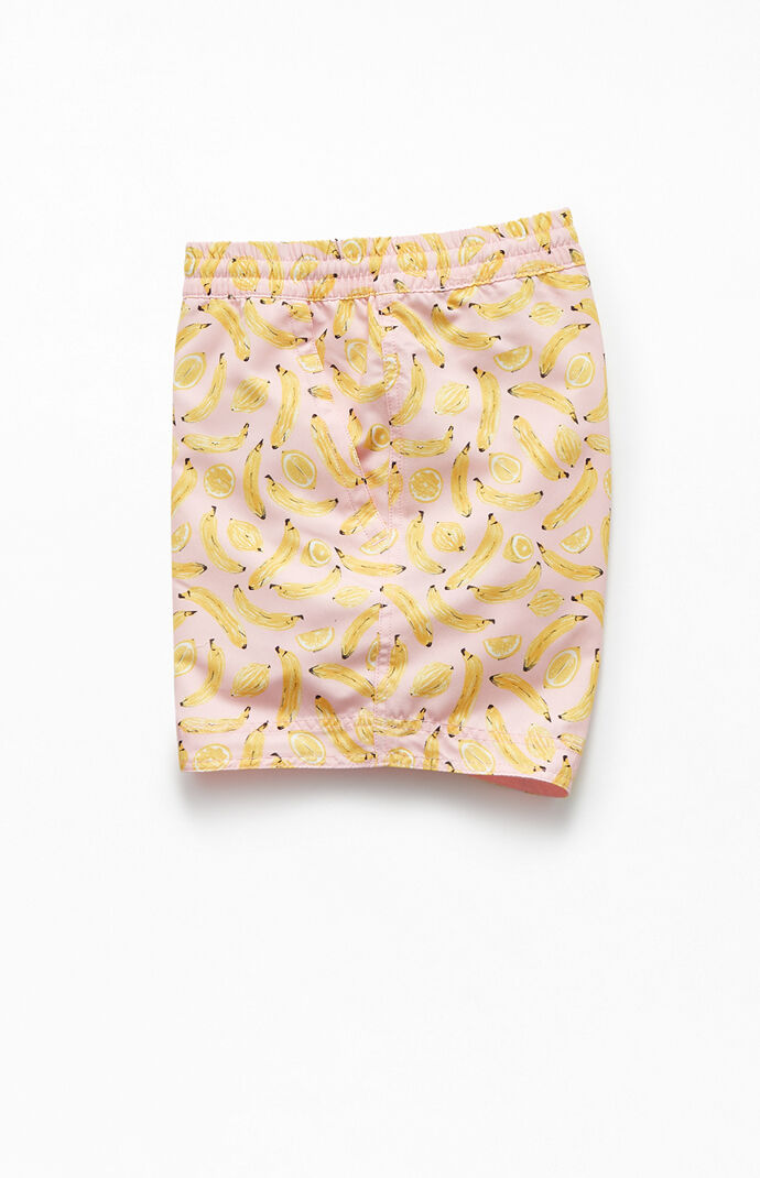 Banana Print 15" Swim Trunks