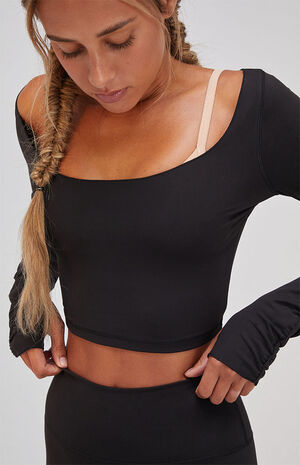 PAC WHISPER Black Active Odette Workout Long Sleeve Top image number 4