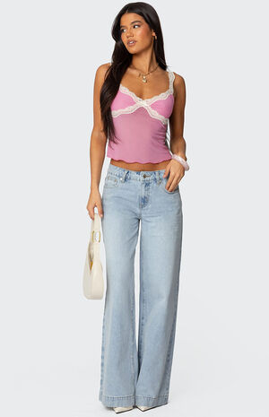 Contrast Lacey Mesh Tank Top image number 2