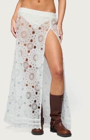 Milana Slit Sheer Lace Maxi Skirt image number 1