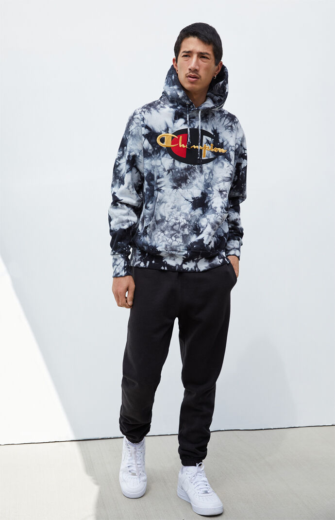 Champion scrunch dye outlet script c hoodie