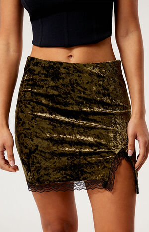 Crushed Velvet Mini Skirt image number 2