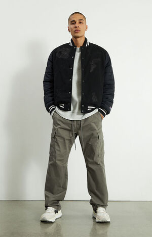 Gray Cotton Baggy Cargo Pants image number 1