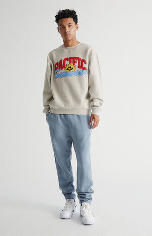 Blue Stone Wash Relaxed Sweatpants image number 2