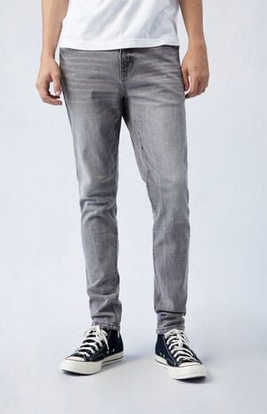 Comfort Stretch Gray Stacked Skinny Jeans image number 2
