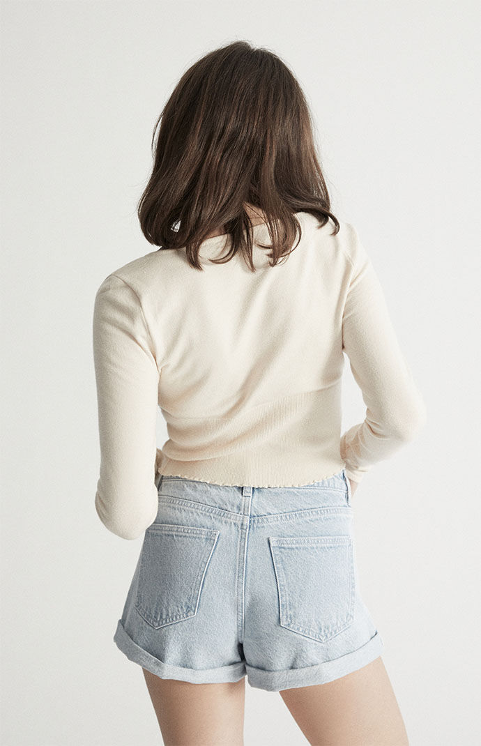 PacSun Eco Flower Light Blue Mom Shorts PacSun