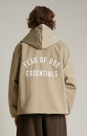 Desert Sand Textured Nylon Hooded Jacket image number 4