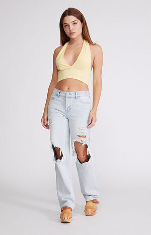 Yellow Halter Crop Top image number 2