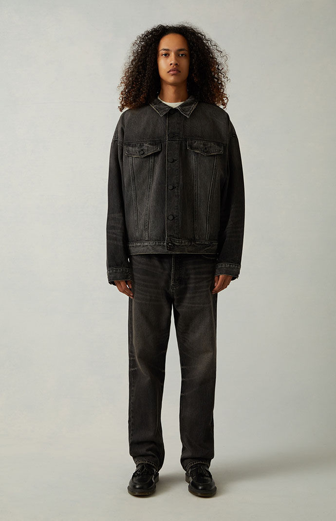 Fear of God Essentials Black Denim Jacket | PacSun