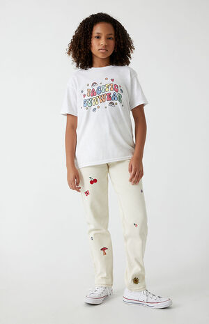 Embroidered Straight Leg Jeans image number 6