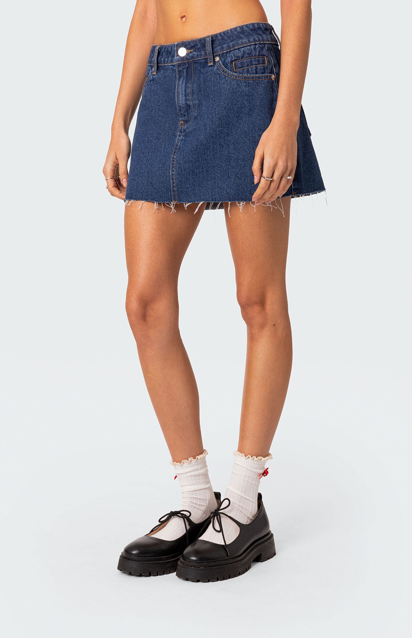 Kleesier☆Classic semi-low rise denim skirt Classic semi-low rise denim skirt - Kleesier | 60% - Asian
