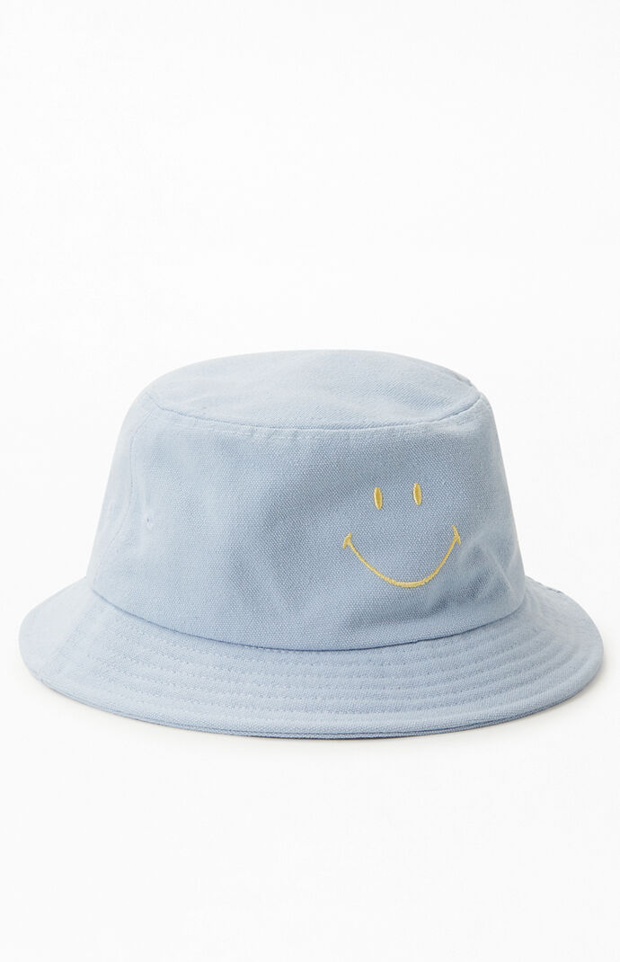 Blue Smiley Recycled Bucket Hat