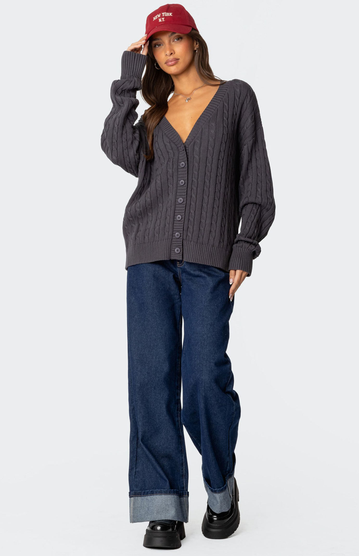 トップス GRANCY distractiondesign big cardigan M Edikted Francine Oversized V Neck Cardigan | PacSun