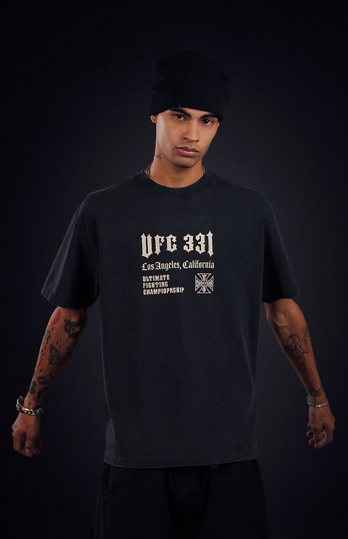West Coast Choppers Men's X Ufc On Site 331 T-shirt In Washed Black