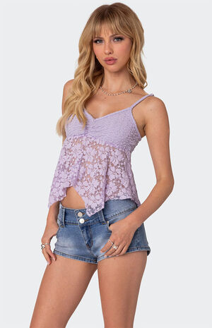 Orchid Sheer Lace Top image number 3
