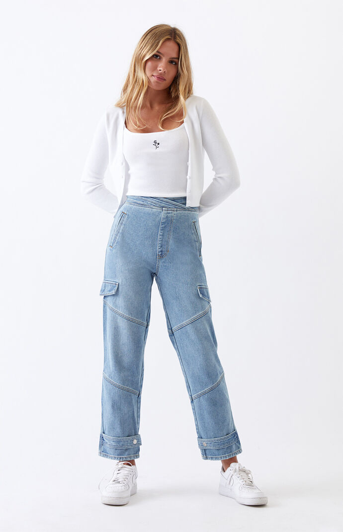 blue jean cargo pants