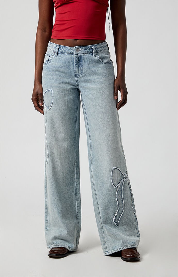 Image: Casey Light Indigo Bow Low Rise Baggy Jeans