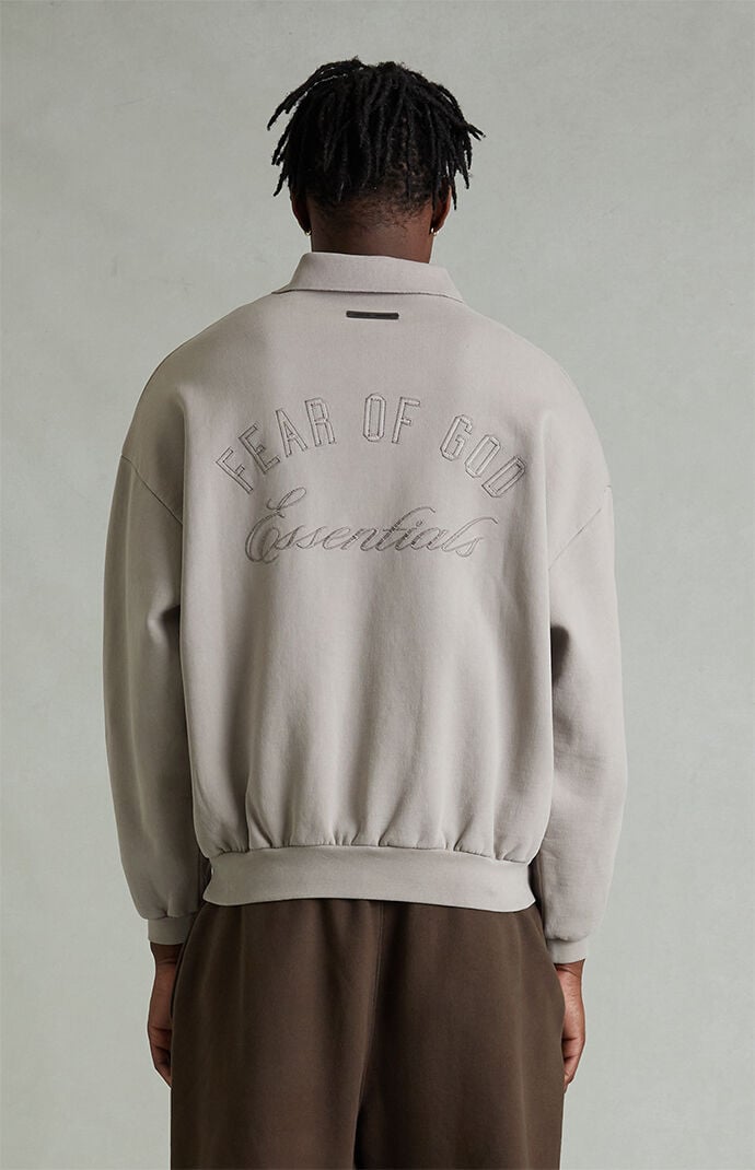 Fear of God ESSENTIALS Smoke Grey Classic Polo Sweatshirt