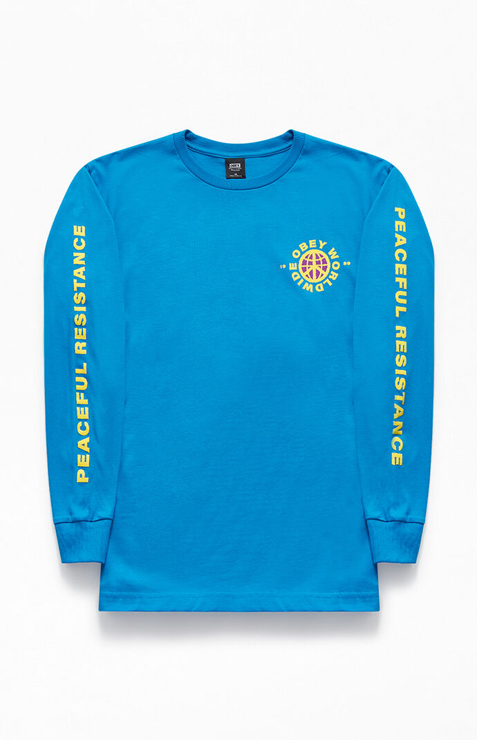 Obey Mens Peaceful Resistance Basic Ls Tee