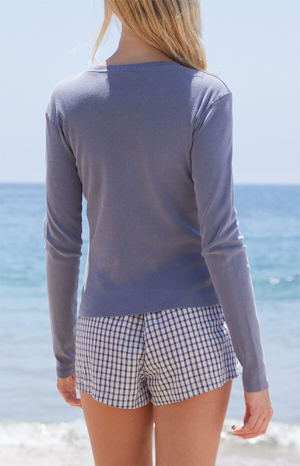 John Galt Dark Blue Long Sleeve Top