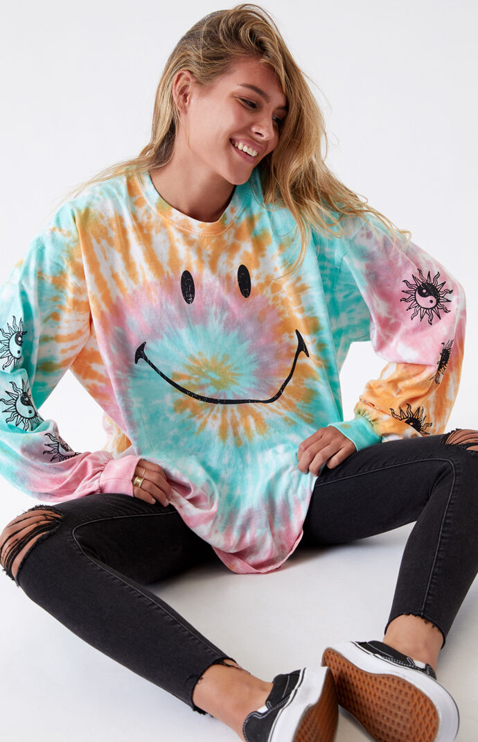 x Smiley Tie-Dyed Happy Hippie Long Sleeve T-Shirt