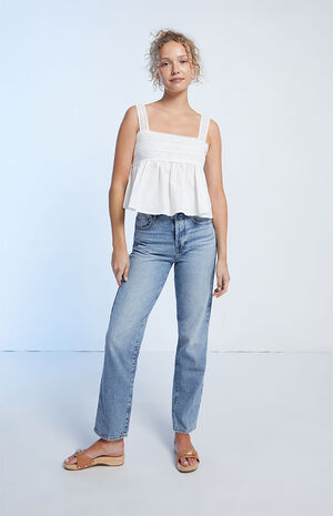 Lace Peplum Tank Top image number 4