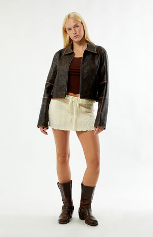 Cable Knit Tie Mini Skirt image number 4