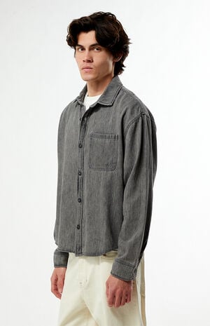 Washed Black Denim Long Sleeve Shirt image number 2