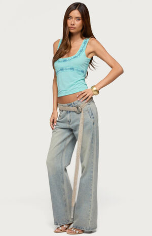 Isiadora Beaded Scoop Neck Tank Top image number 4
