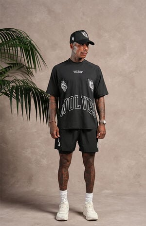 Black N.R.G. Grunge Cropped Oversized T-Shirt image number 2