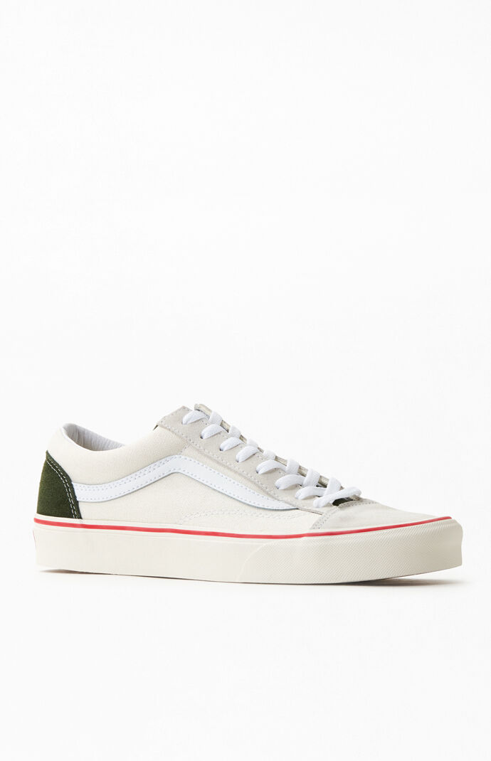 cream colored old skool vans