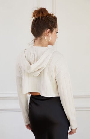 Eco Ribbed Sweater Hoodie image number 4