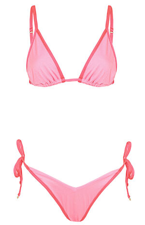 Pink Ginger Triangle Bikini Top image number 4